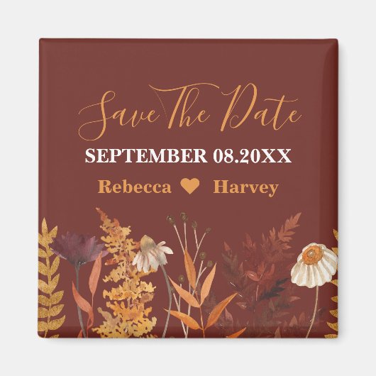 Aimant Boho Fleur sauvage Automne Mariage de automne Enre (Devant)