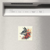 Aimant Boho Floral Fox Faune Nature (In Situ (Lave-vaisselle))