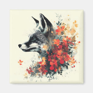 Aimant Boho Floral Fox Faune Nature