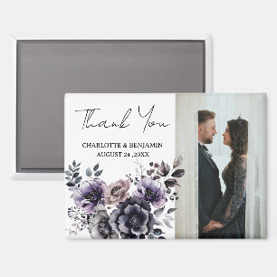 Aimant Boho Mariage Fleurs Violettes Remerciements