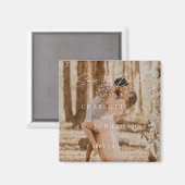 Aimant Boho Modern Simple Photo Wedding Enregistrer La Da (Recto/Verso)