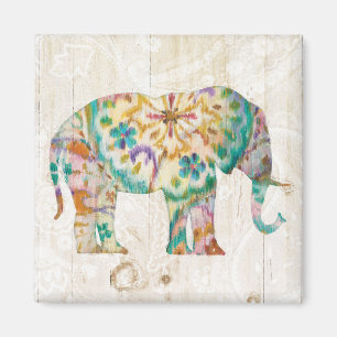 Aimant Boho Paisley Elephant I