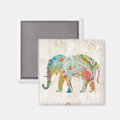 Aimant Boho Paisley Elephant II (Recto/Verso)