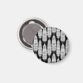 Aimant Boho plumes : motif noir et blanc (Recto/Verso)