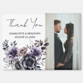 Aimant Boho Purple Mariage Floral Merci (Recto)