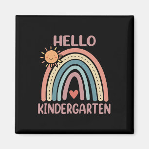 Aimant Boho Rainbow Heart For Teachers Women Hello Kinder