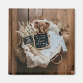 Aimant boho rustic pregnancy announcement keepsake  (Devant)