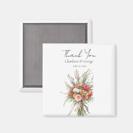 Aimant Boho Rustique Mariage Bouquet Fleur Mariage Faveur (Recto/Verso)