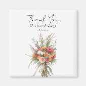 Aimant Boho Rustique Mariage Bouquet Fleur Mariage Faveur (Devant)