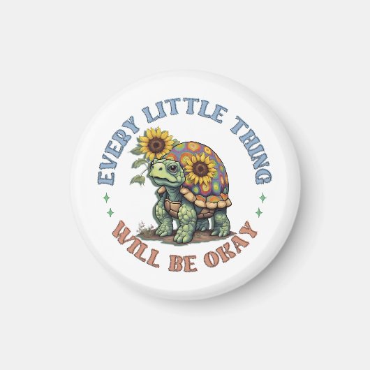 Aimant Boho Turtle Every little Thing positivity  Hippie  (Devant)