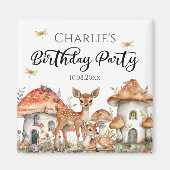 Aimant Boho Woodland Forest Animaux fête d'anniversaire (Devant)