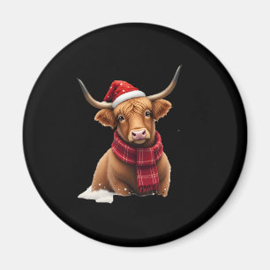 Aimant Boho Xmas T-Shirt de Noël Vache des Highlands (1)