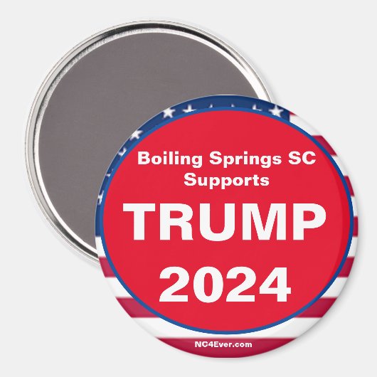 Aimant Boiling Springs SC prend en charge TRUMP 2024 Patr (Recto/Verso)