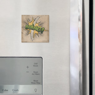 Aimant BOING ! Livre de bande dessinée vintage Steampunk 