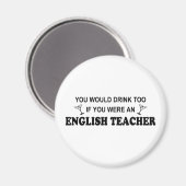 Aimant Boire aussi - Enseignant Anglais (Recto/Verso)