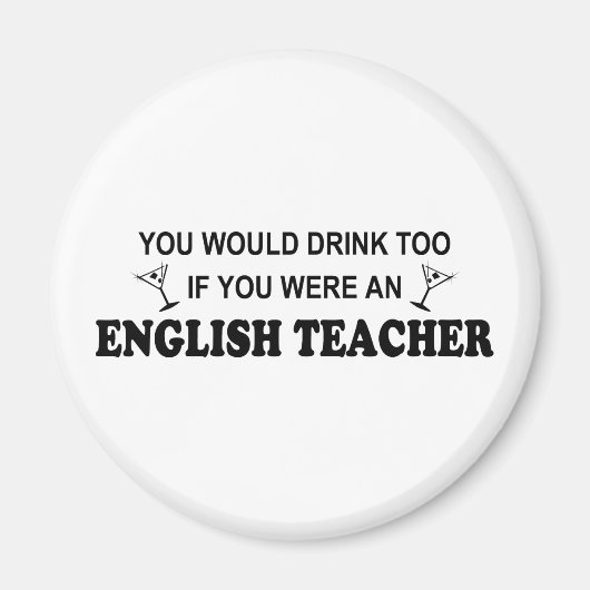 Aimant Boire aussi - Enseignant Anglais (Devant)