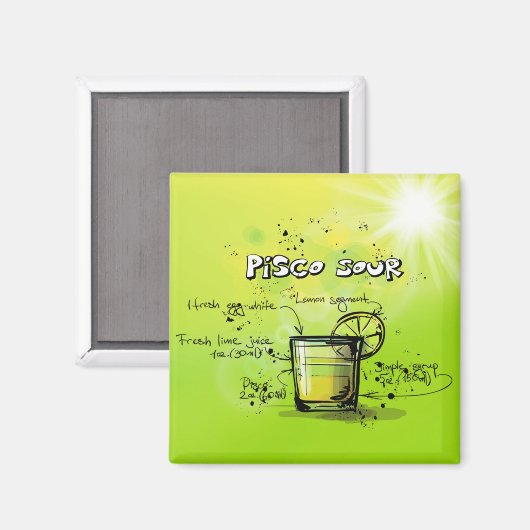 Aimant Boire Cocktail Recette (Recto/Verso)