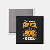 Aimant Boire de la bière et chasser le cerf (Recto/Verso)