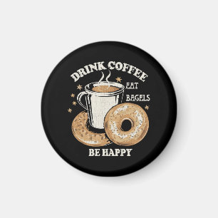 Aimant Boire du café manger des bagels être heureux