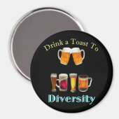 Aimant Boire un toast à la diversité (Recto/Verso)