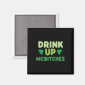 Aimant Boire un verre drôle de la Saint-Patrick McEs vert (Recto/Verso)