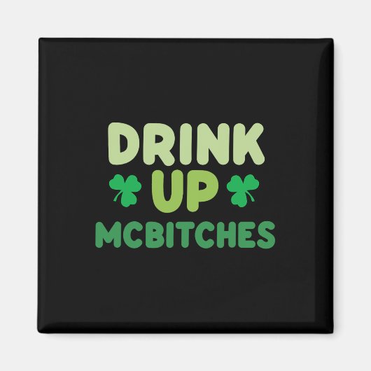 Aimant Boire un verre drôle de la Saint-Patrick McEs vert (Devant)