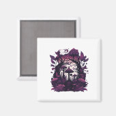Aimant Bois de champignons Whimsigoth Witchy sérigraphie (Recto/Verso)