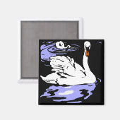 Aimant Bois de la ferme victorienne Animaux Swans (Recto/Verso)