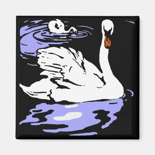 Aimant Bois de la ferme victorienne Animaux Swans (Devant)