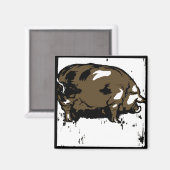 Aimant Bois de l'État victorien Animaux de ferme Cochons (Recto/Verso)