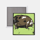 Aimant Bois de l'État victorien Animaux de ferme Cochons (Recto/Verso)