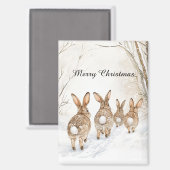 Aimant Bois de Noël des lapins (Recto/Verso)