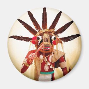 Aimant Bois kachina poupée photo audacieuse stupide migno