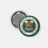 Aimant Bois rustique Cheers Bières Shenanigans (Recto/Verso)