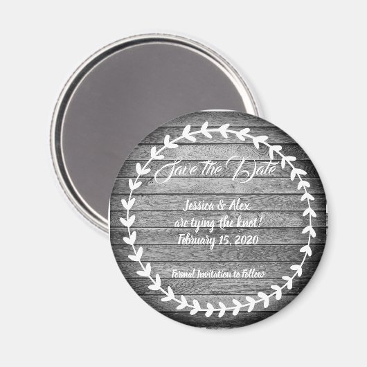 Aimant Bois simple Enregistrer l'aimant de date (Recto/Verso)