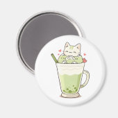 Aimant Boisson au matcha au lait et aux perles de tapioca (Recto/Verso)