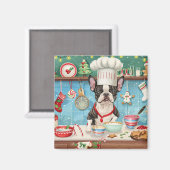 Aimant Boisson de Noël de Boston Terrier (Recto/Verso)