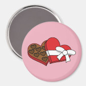 Aimant Boîte à chocolat de coeur de la Saint-Valentin (Recto/Verso)