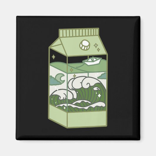 Aimant Boîte à lait esthétique oeuvre Cute Kawaii Otaku A (Devant)