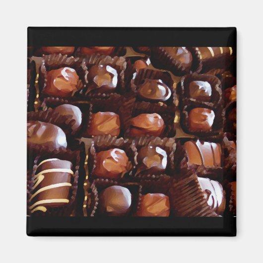 Aimant Boîte de chocolat, Chocolat-bonbon tentant (Devant)