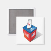 Aimant Boîte de vote avec bulletin de vote en chute libre (Recto/Verso)