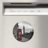 Aimant Boîte téléphonique rouge dans l'aimant rond de Lon (In Situ (Lave-vaisselle))