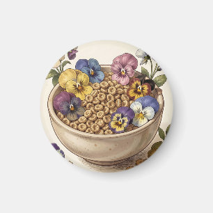 Aimant Bol à céréales fleur de pensée fantaisiste