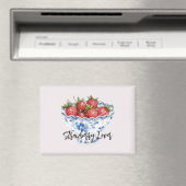 Aimant Bol de l'amour de fraise blanc bleu (In Situ (Lave-vaisselle))