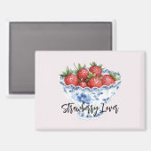 Aimant Bol de l'amour de fraise blanc bleu (Recto/Verso)