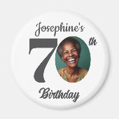 Aimant Bold 70th Birthday Party Photo Favor (Devant)