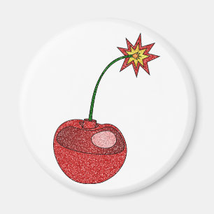 Aimant Bombe cerise parties scintillant