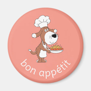 Aimant Bon Appétit Chef Cook Cute Funny Chien Puppy Carto