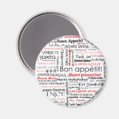 Aimant Bon appetit dans de nombreuses langues typographie (Recto/Verso)