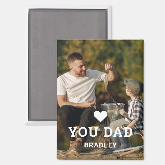 Aimant BON COEUR VOUS AIME PÈRE Noms de photos (Recto/Verso)